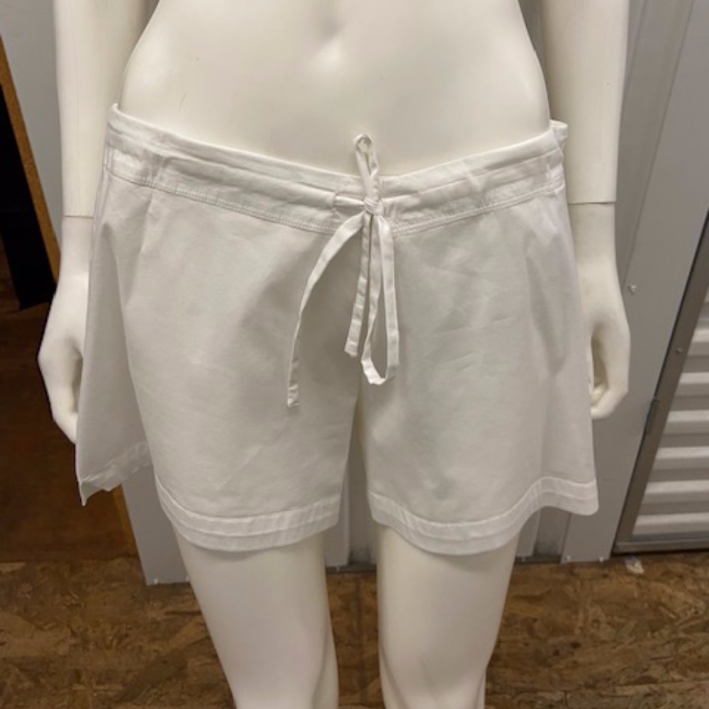 James Perse White Drawstring Cotton Shorts